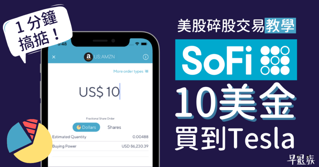 SoFi 美股碎股交易教學！教你用10美金買到TSLA、AMZN！